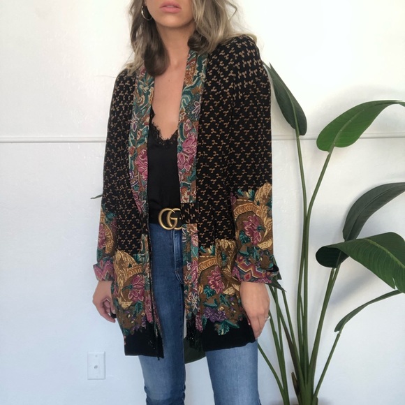 Vintage Jackets & Blazers - {Vintage} busy open duster